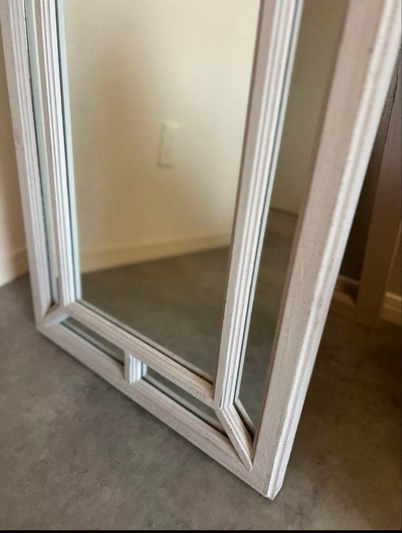 アーチ型　木製スタンドミラー