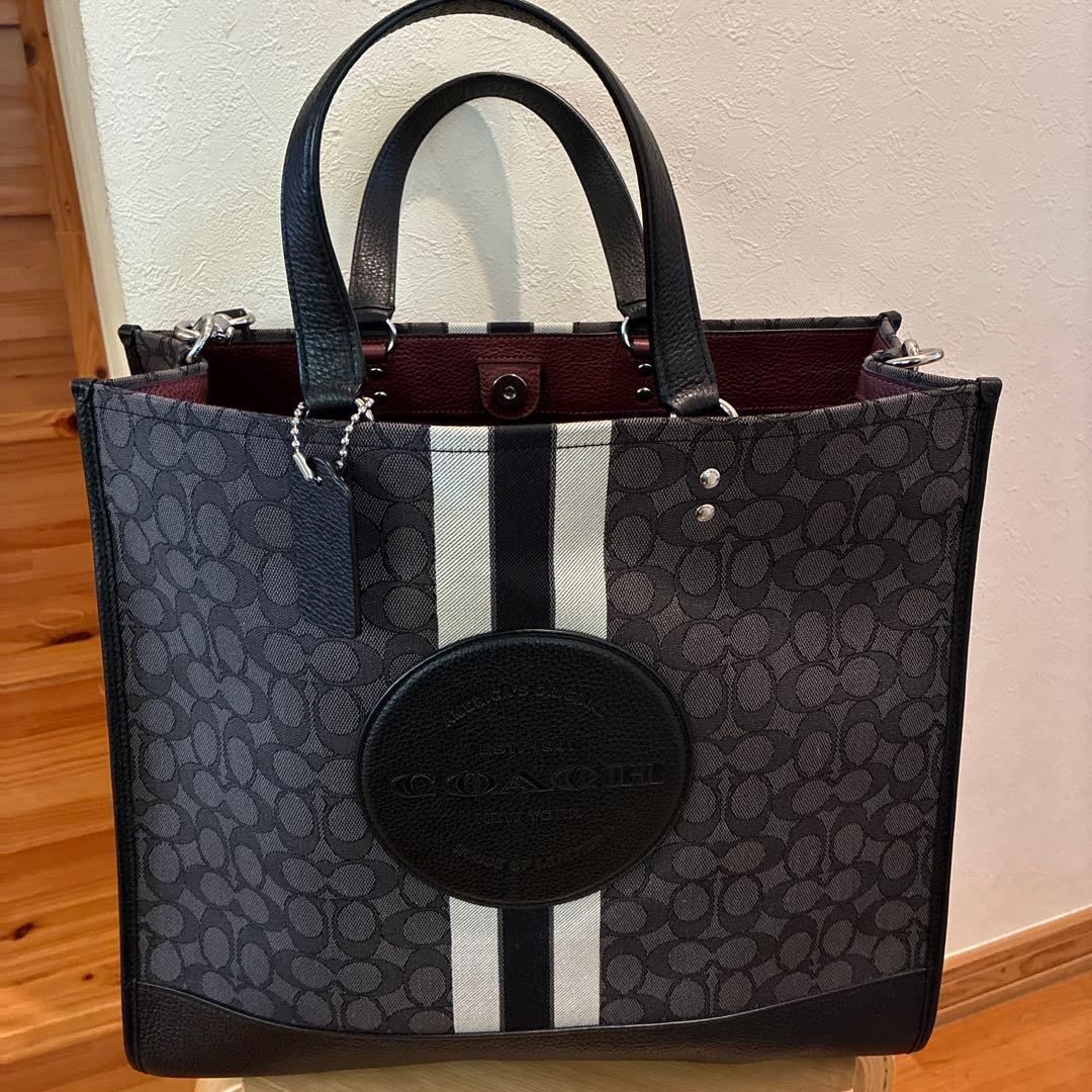 milk COACH トートバッグ ロゴ ストライプ
