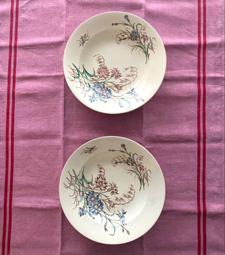 フランスアンティークLunevilleリュネヴィルBLEUET矢車菊 深皿【B】