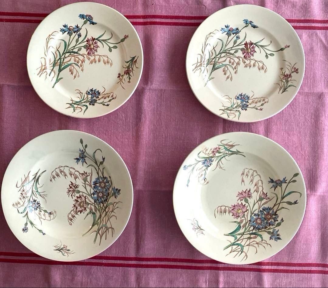 フランスアンティークLunevilleリュネヴィルBLEUET矢車菊 深皿【B】