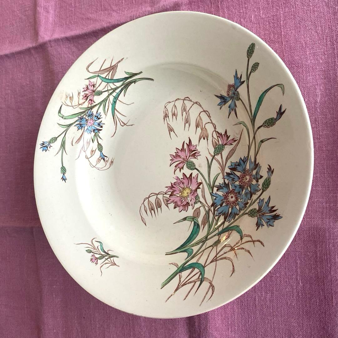 フランスアンティークLunevilleリュネヴィルBLEUET矢車菊 深皿【B】