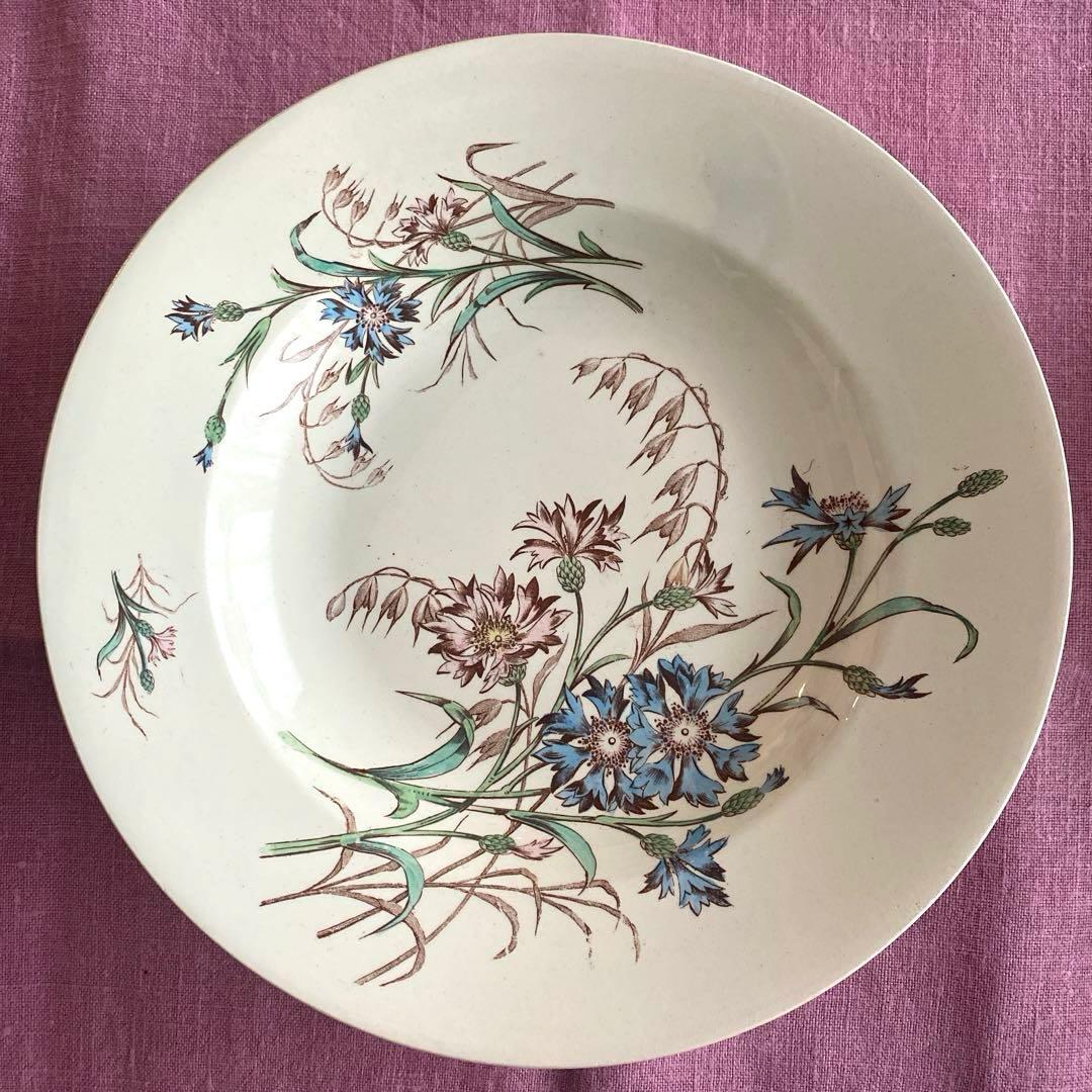 フランスアンティークLunevilleリュネヴィルBLEUET矢車菊 深皿【B】