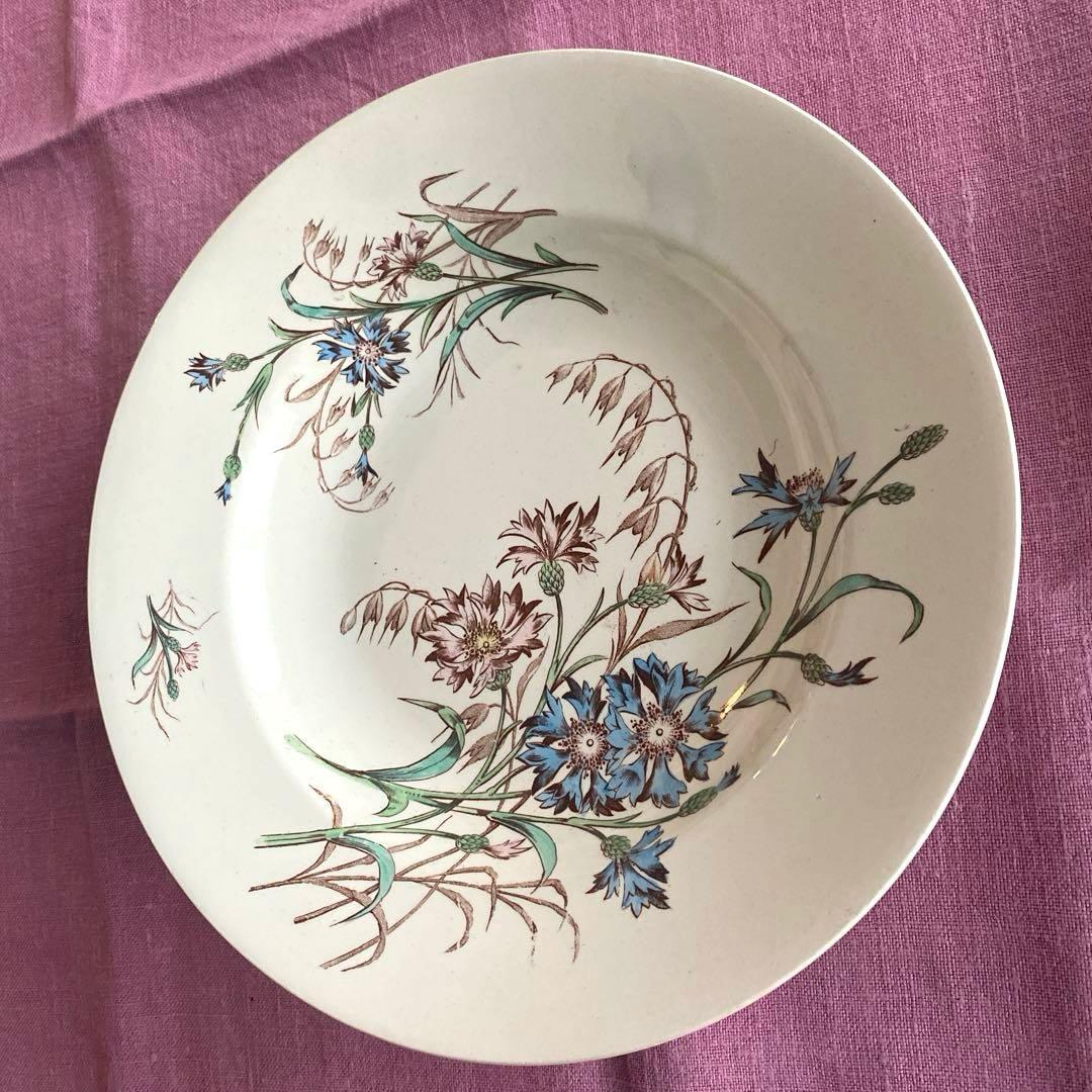 フランスアンティークLunevilleリュネヴィルBLEUET矢車菊 深皿【B】