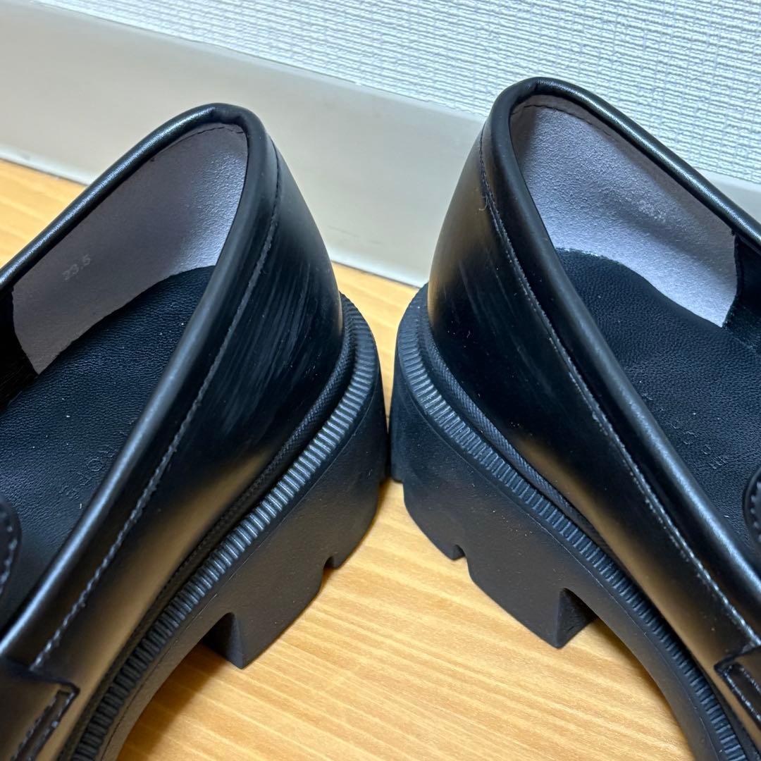 アダムエロペ 晴雨兼用ベーシックローファー/撥水 ブラック 23.5