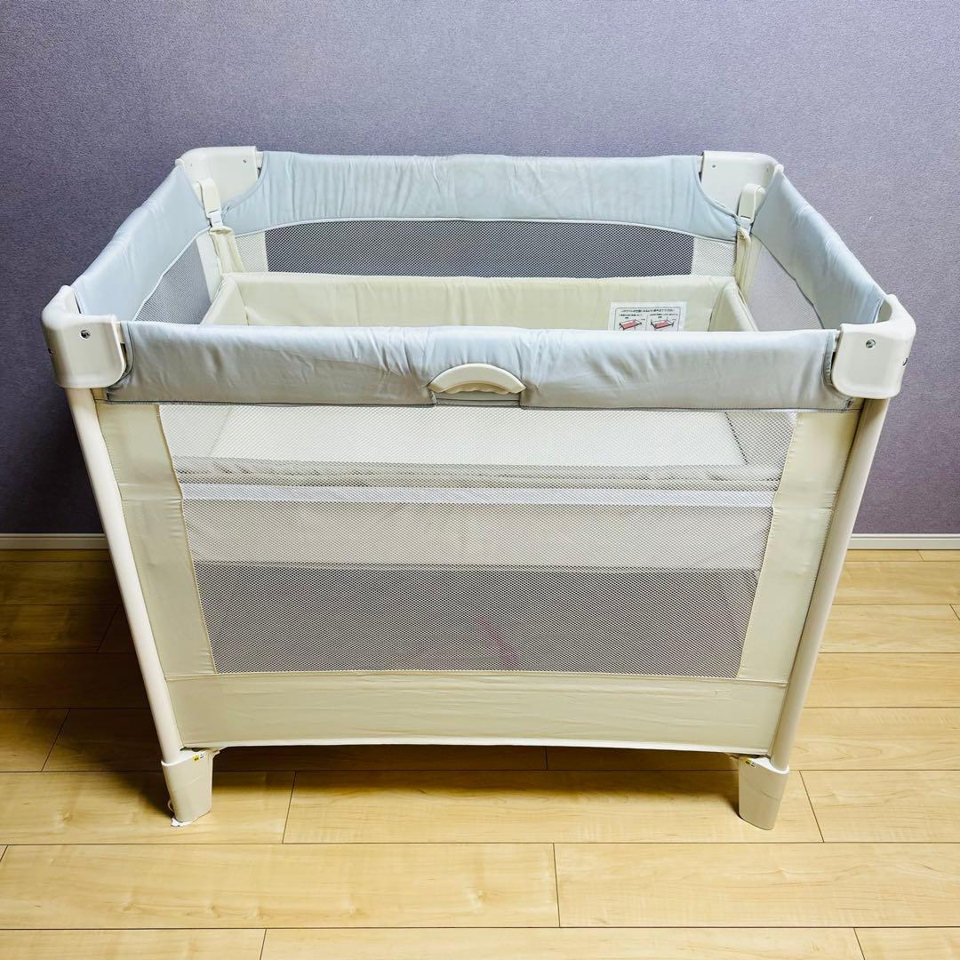 【送料無料】Aprica ココネルエアーAB ホワイトグレーWH ベビーベッド