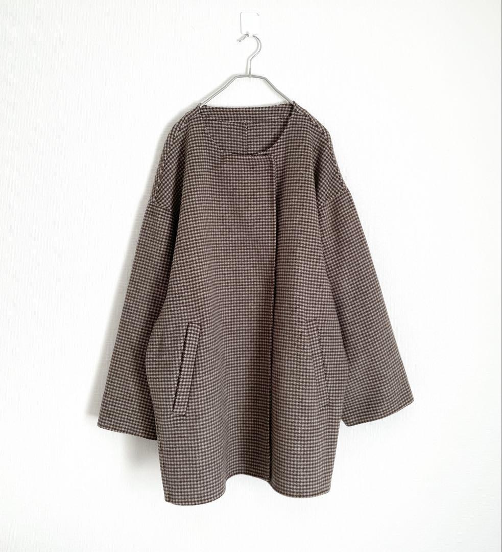 スローブイエナ　HAMILTONダブルフェイスウールショートコクーンコート