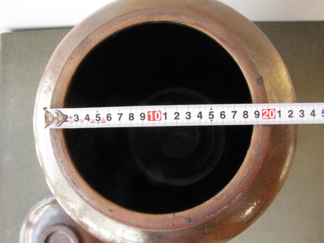 ☆　古道具　陶製　蓋付き　甕（かめ）　昭和レトロ　希少　☆