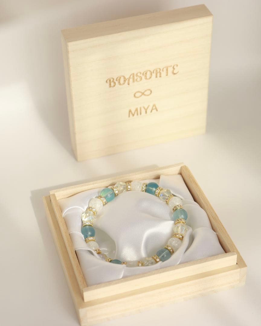 【七夕限定】サンタマリアアクアマリンの御守りブレスレット（恋愛成就 最強）