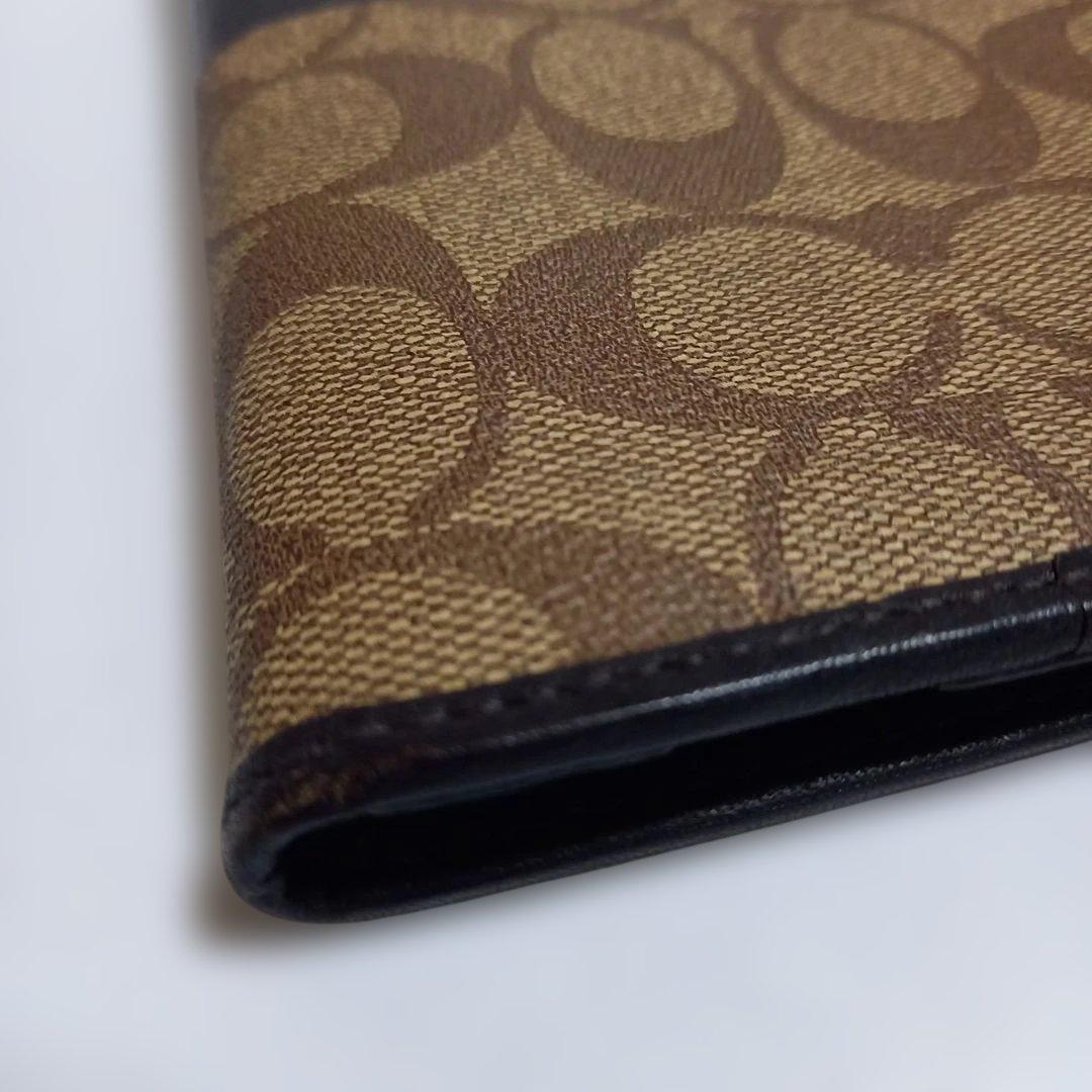 (美品) COACH iPadケース シグネチャー柄 ブラウン