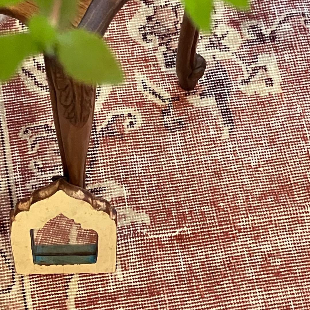 超大判145×145 ／ラウンド／レッドシャビー　トルコヴィンテージラグ