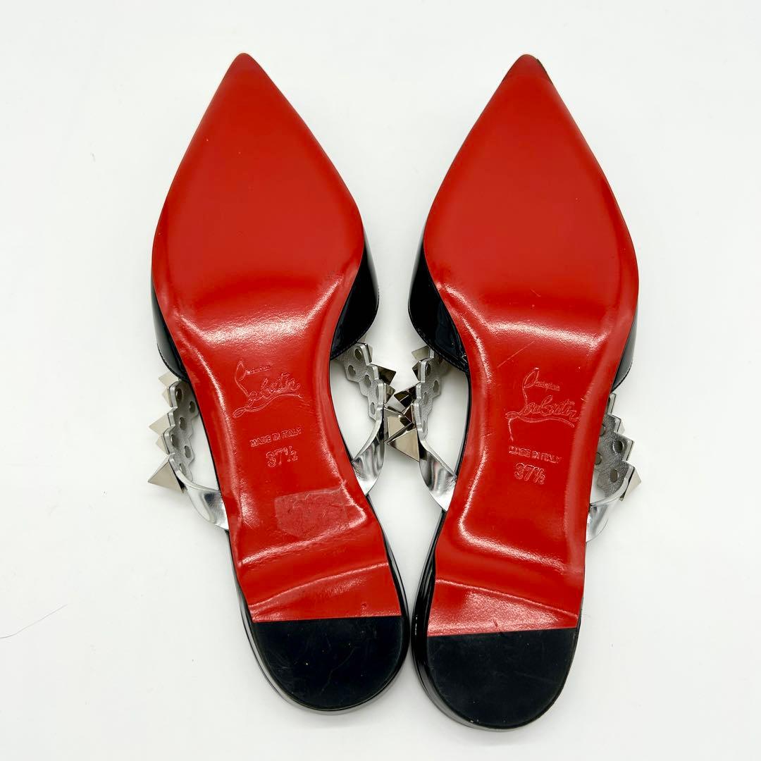 【未使用級】クリスチャンルブタン ミュール Planet Choc 黒 スタッズ