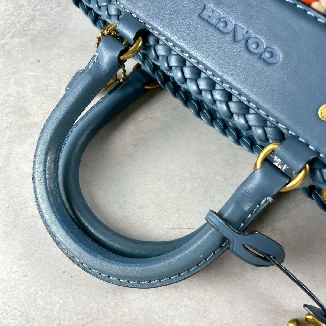 【未使用級】COACH コーチ カゴバッグ ブルー系 2044-603