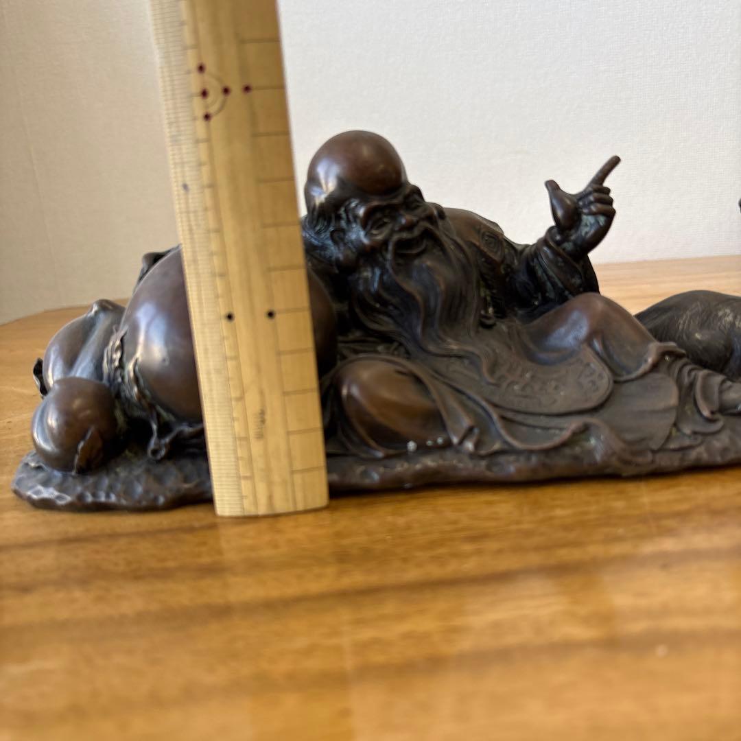 鹿　仙人　寿老人　置物　銅製インテリア