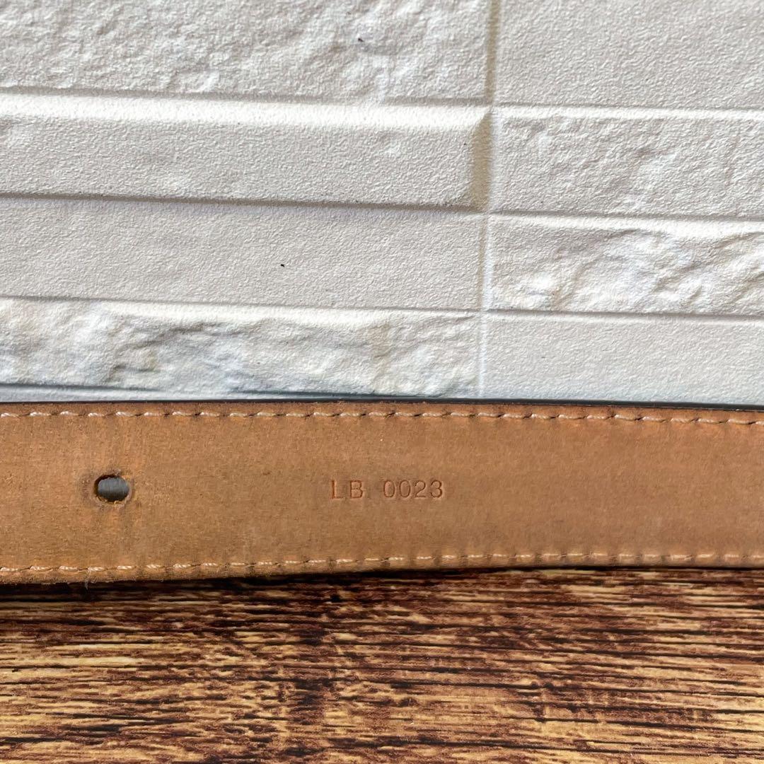 ルイヴィトン モノグラム レザー ゴールド 金具 バックル ベルト 細め.