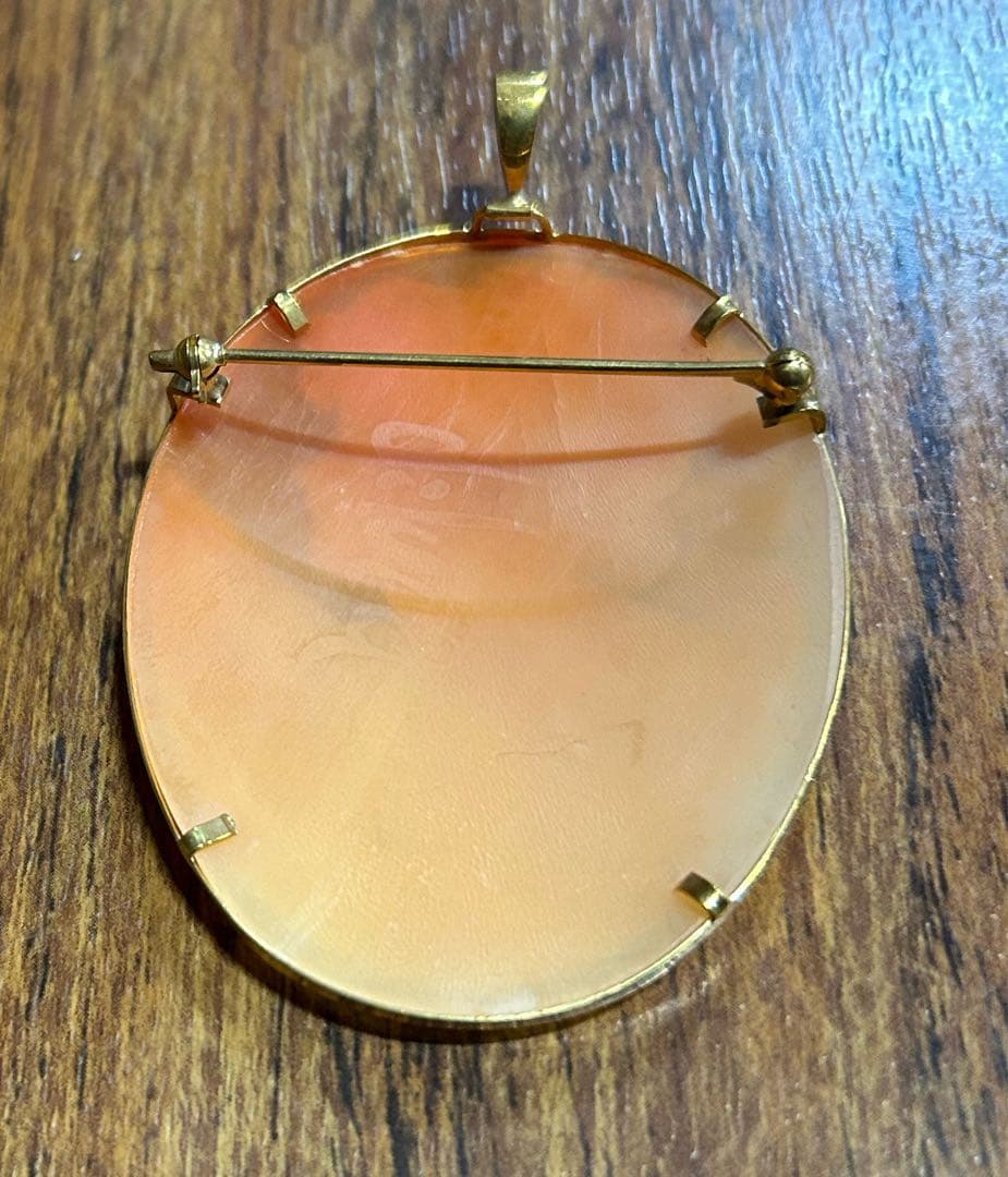 k18 カメオ　ブローチ　ペンダントトップ