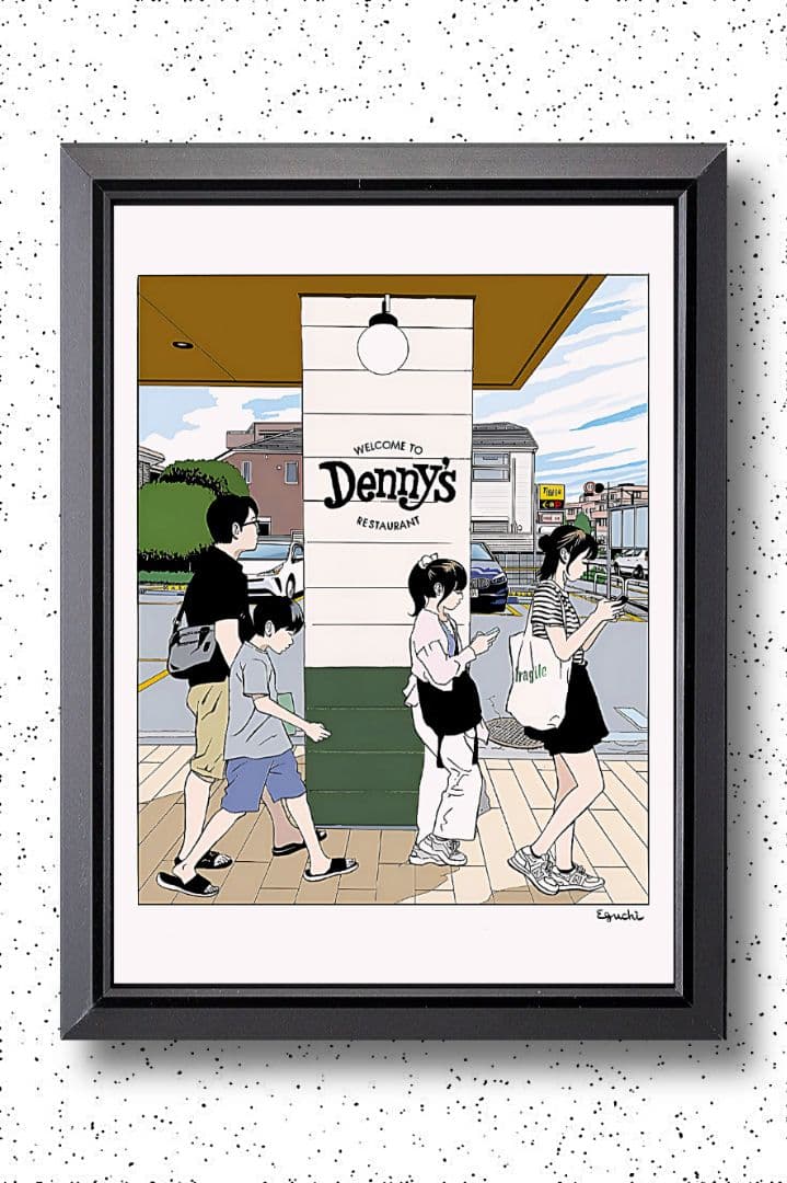 江口寿史 /Denny's・デニーズ【A4サイズ写真ポスター額装付き３点セット】