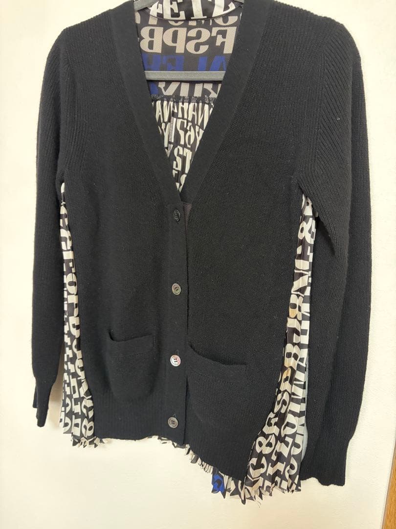 sacai ブラック カーディガン