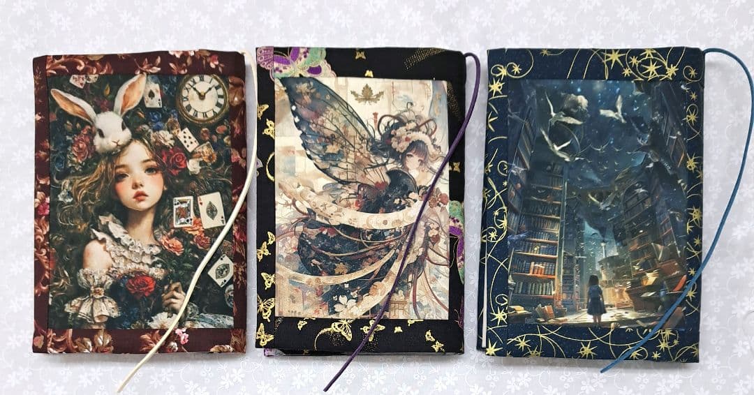 ayumi③ブックカバー、フラット ポーチ