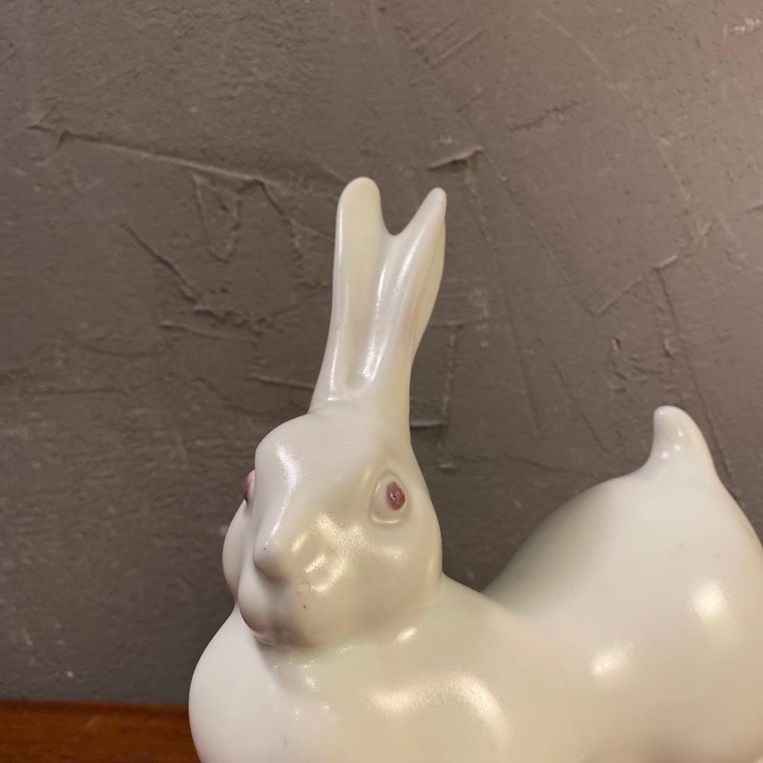 骨董品 兎 陶器製置物 フィギュリン オブジェ 昭和レトロ コレクション