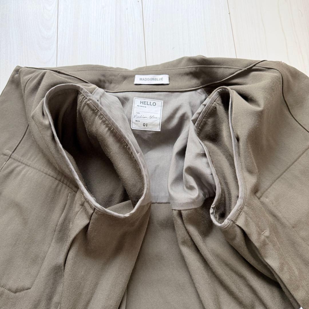 美品✨マディソンブルー　ウール　ロングシャツ　フランネル　カーキ　オリーブ