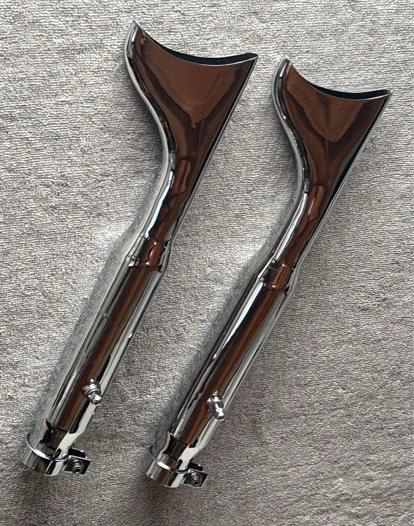 ハーレーダビッドソン　フィッシュテールマフラー テールパイプ クローム