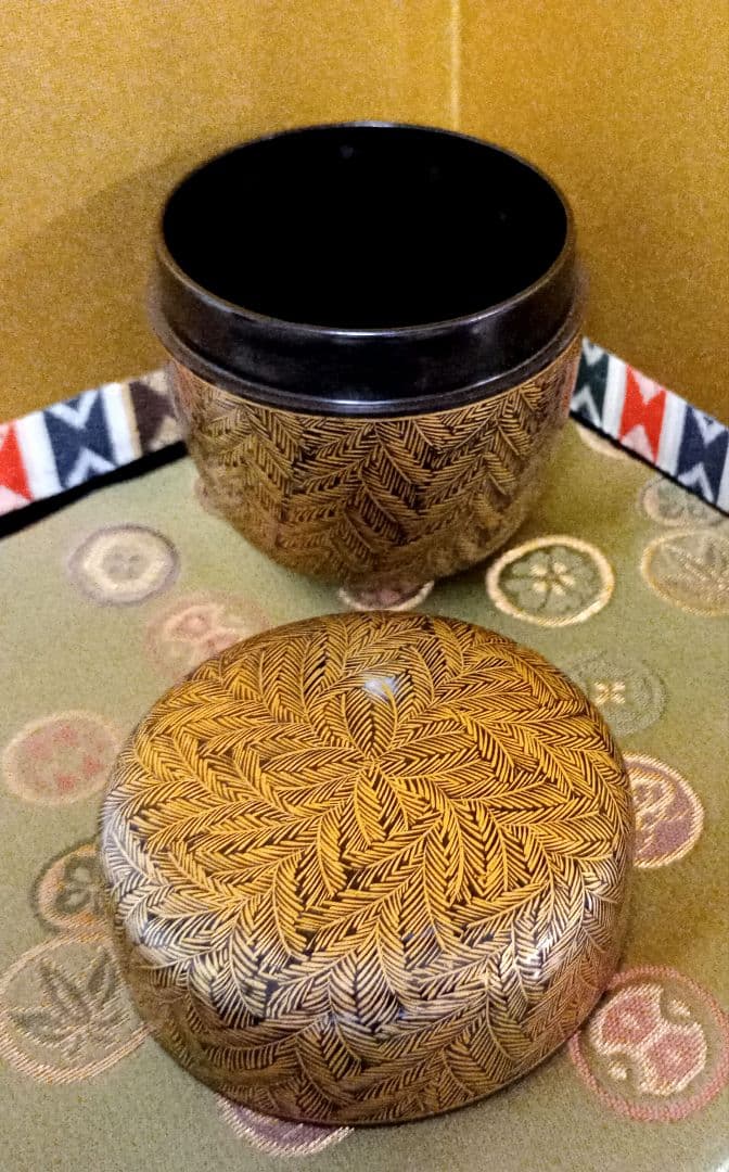 よっちゃん　棗　輪島塗　萬葉沈金　香雲造　共箱