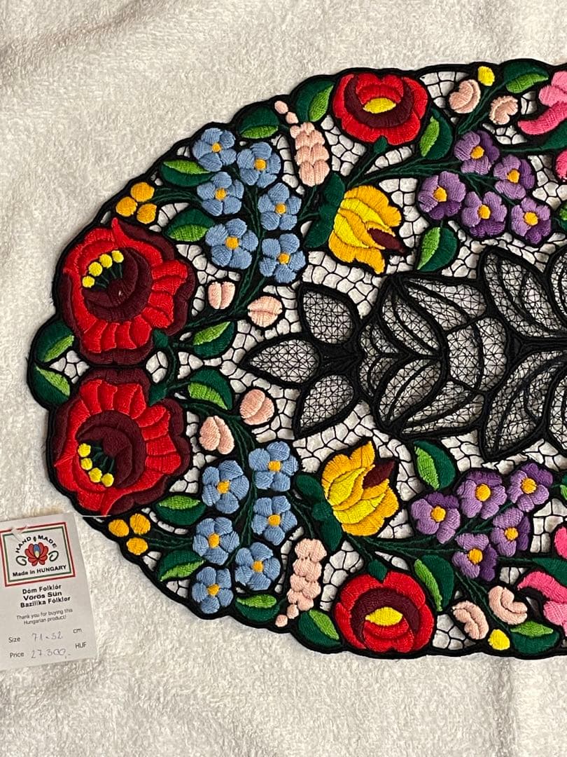 ナミー様用　ハンガリー製　ハンドメイド　カロチャ刺繍　テーブルセンター