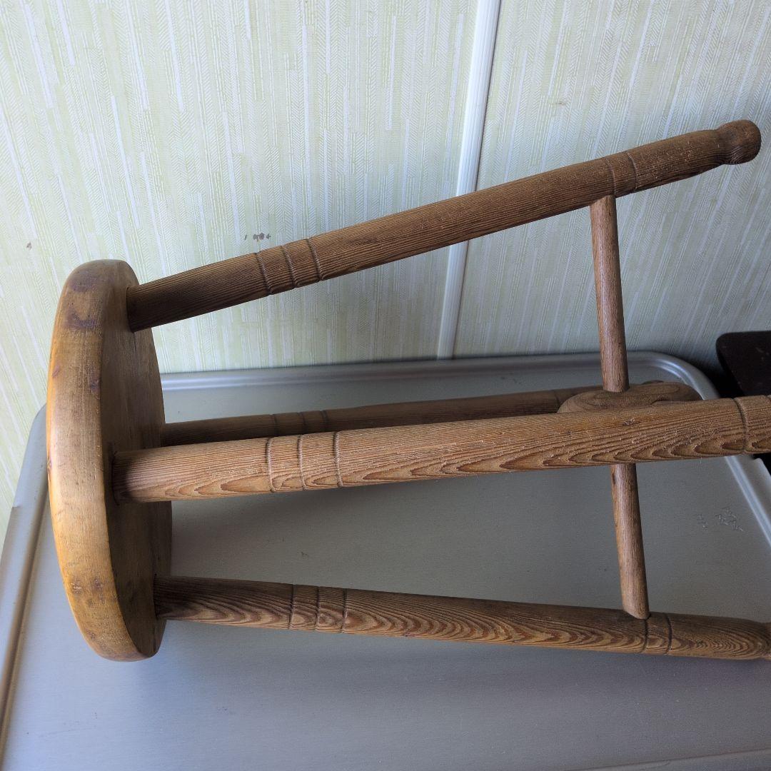 アンティークイギリス木製ラウンドスツール