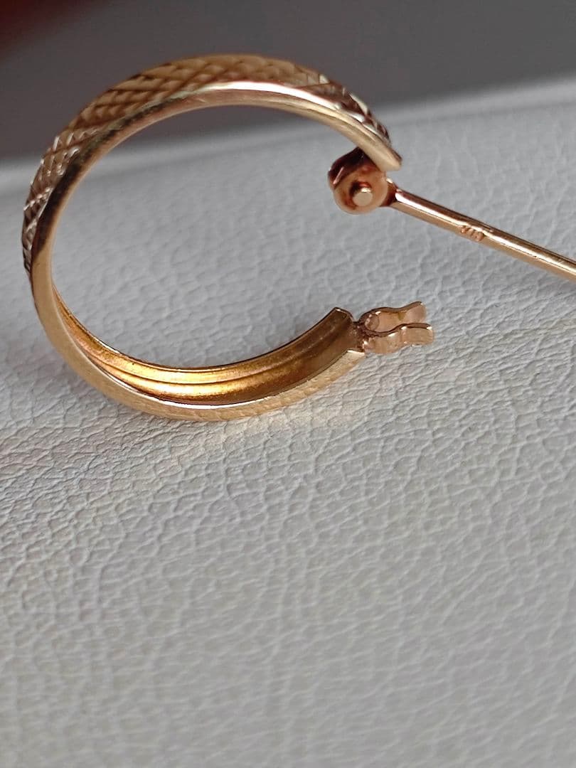 K18ゴールド フープピアス 片耳用