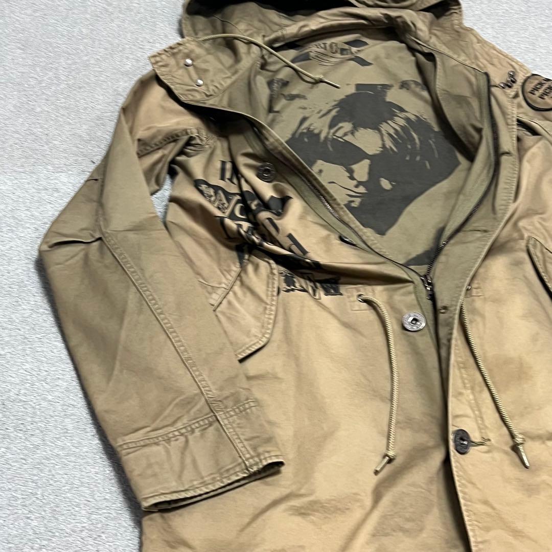 966 HGカートコバーンフォト×パッチ満載グランジM51ミリタリーモッズパーカ