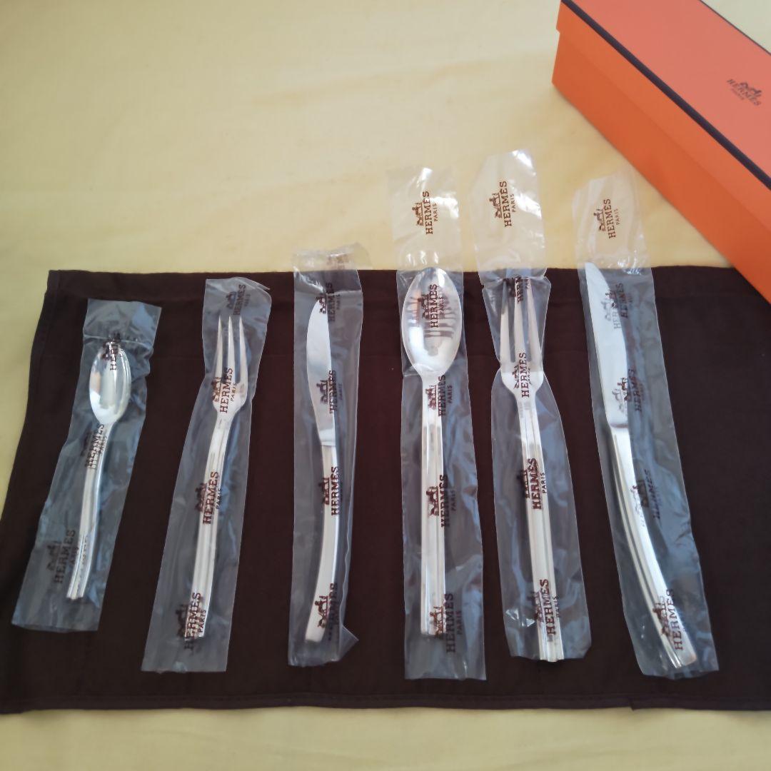 【未使用・箱入り】エルメス　オンド Onde 波　カトラリーセット　全６本