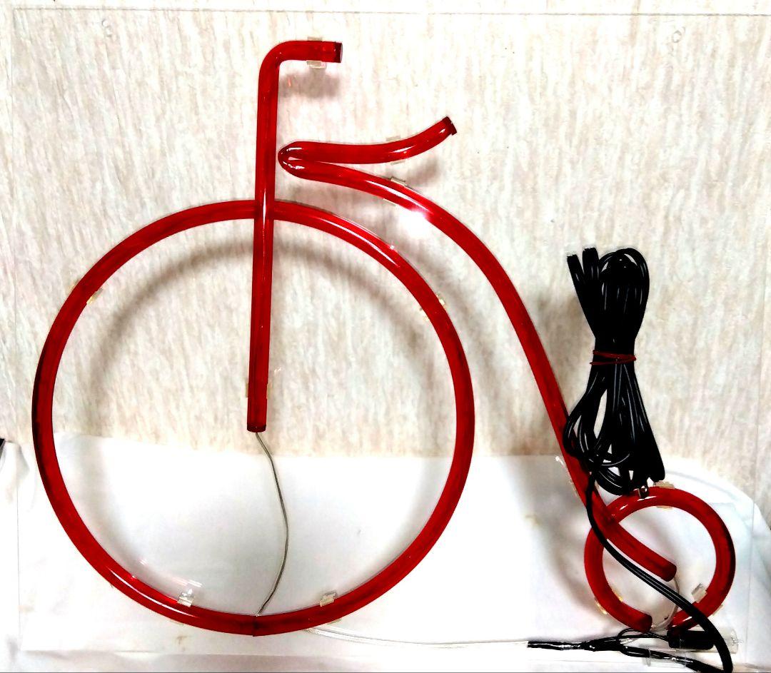 赤い自転車形　ネオンライト