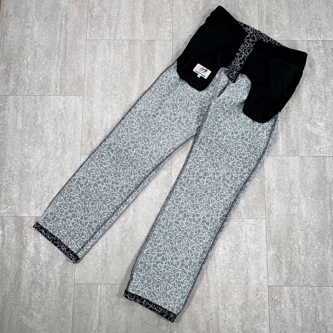 【マスターバニーエディション】ロングパンツ　花柄　黒x白　インナーガードル　L
