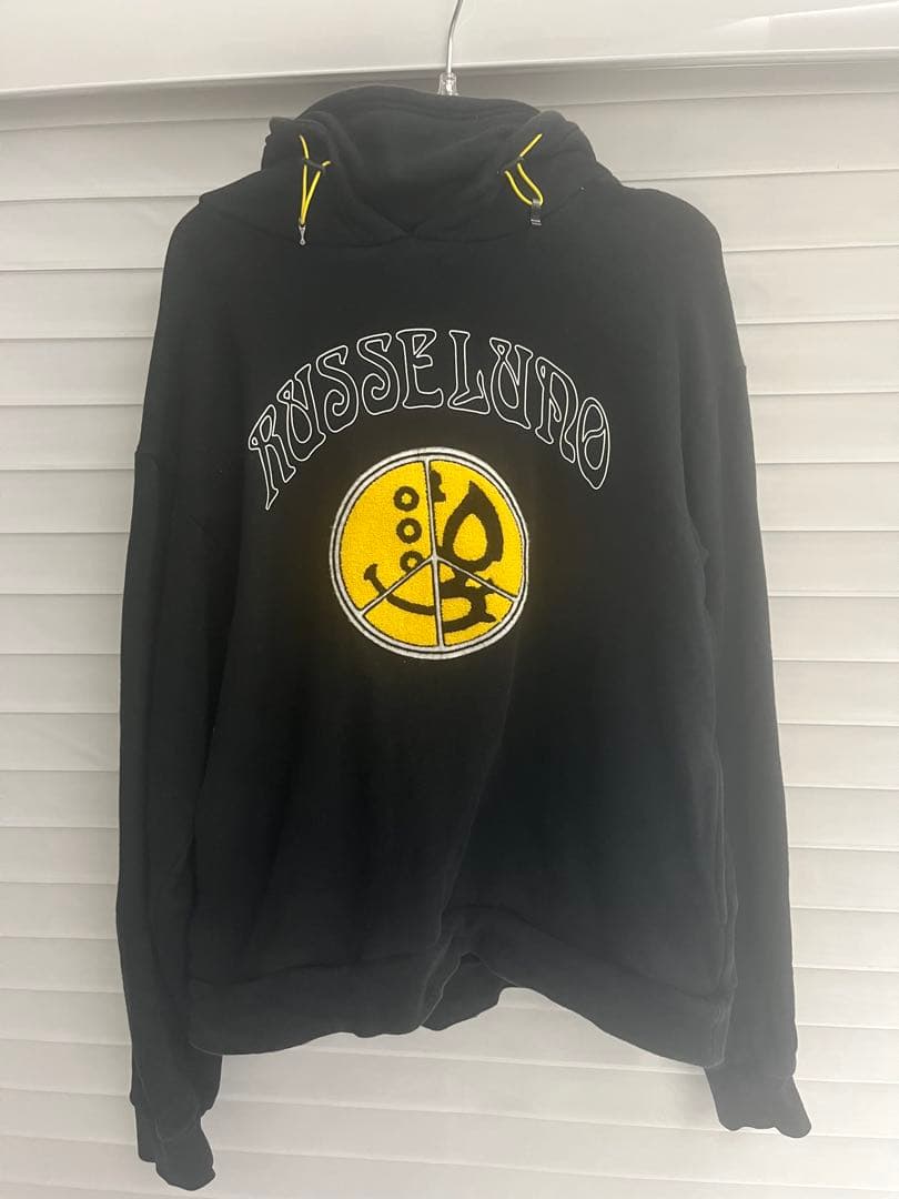 ラッセルノ SMILE MASK HOODIE / 裏起毛 ロゴ刺繍 ワッペン