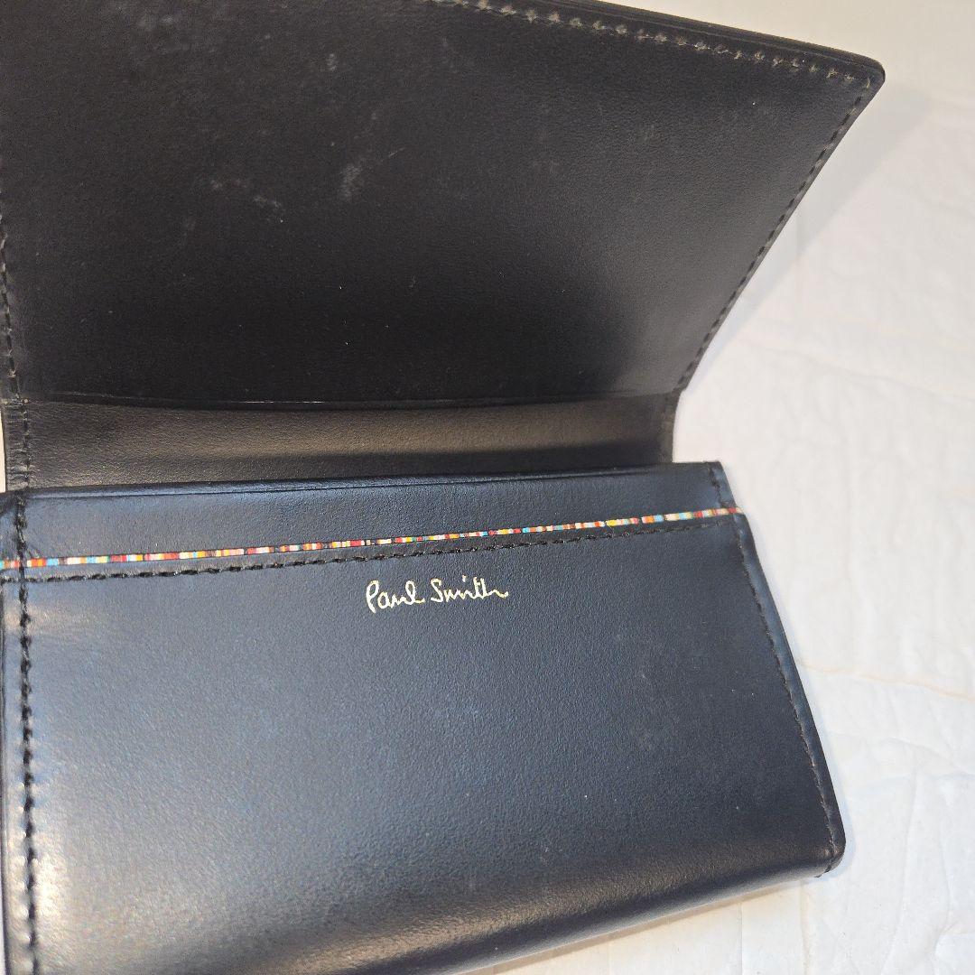 極美品♪ ポールスミス　名刺入れ　マーケトリーストライプ　ブラック