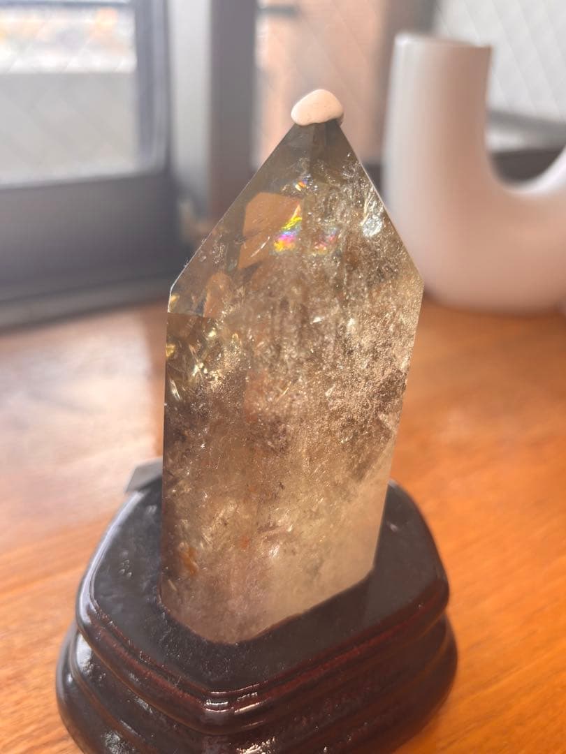 【セレクト品】シトリン(ポイント)H98W48ミリ309グラム(台座付)