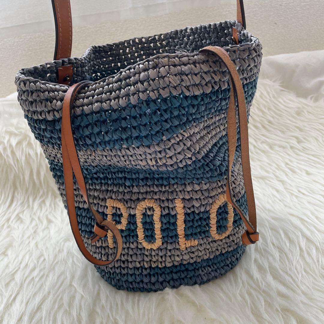 ポロラルフローレン　かごバッグ　ロゴ　カゴ　ハンドバッグ