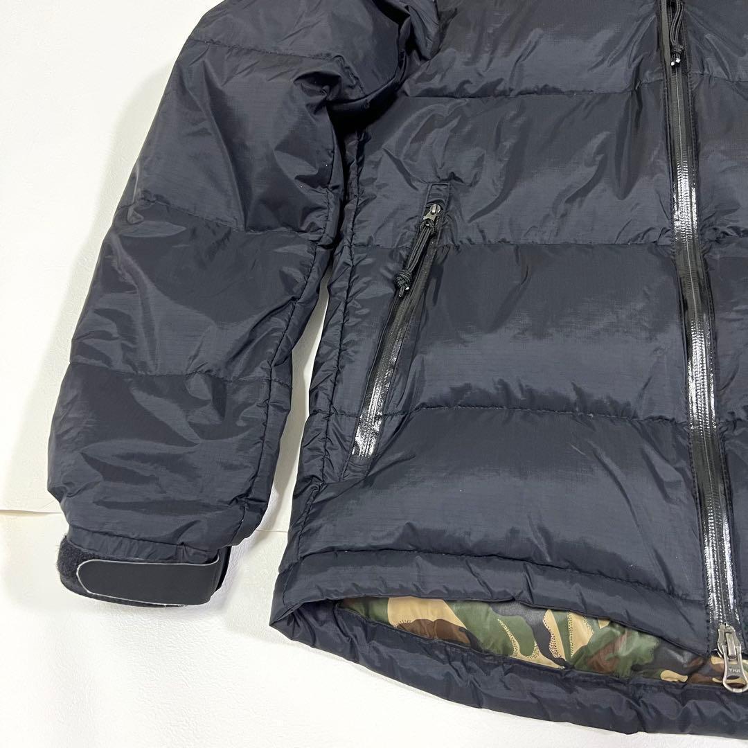 NANGA オーロラダウンジャケット フード カモフラ 迷彩 ブラック S