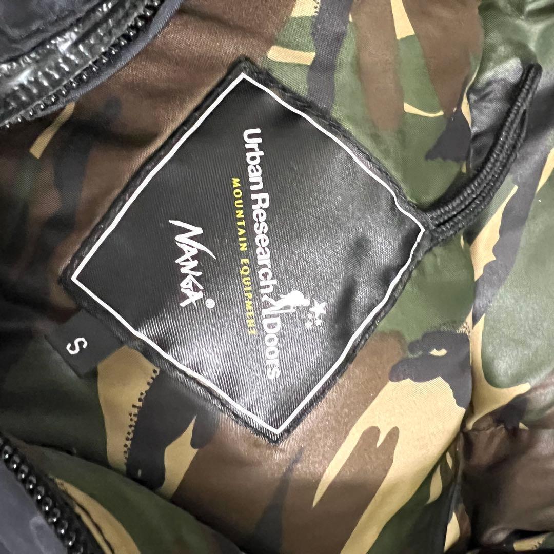 NANGA オーロラダウンジャケット フード カモフラ 迷彩 ブラック S