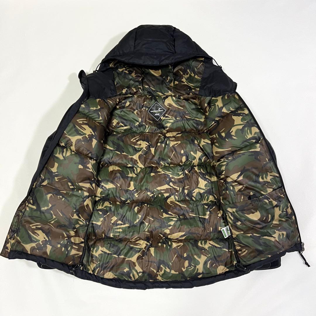 NANGA オーロラダウンジャケット フード カモフラ 迷彩 ブラック S