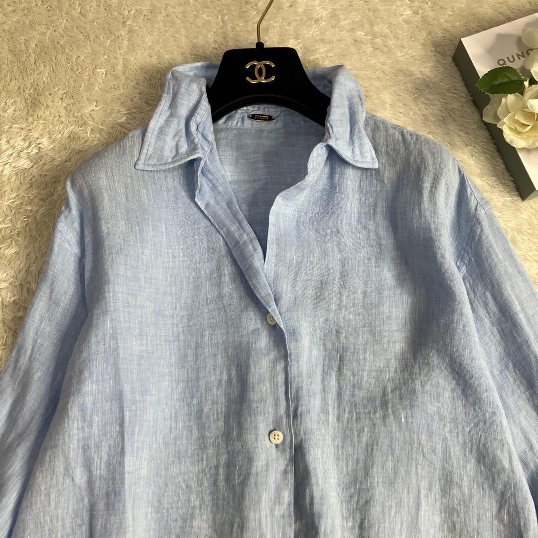 訳あり美品✨24SS ドゥーズィエムクラス　リネン ウォッシュシャツ　衿ワイヤー