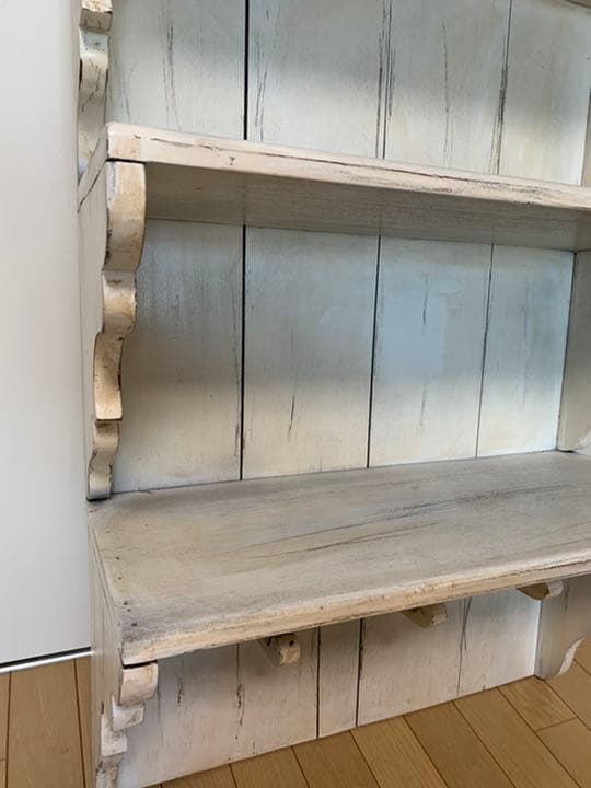 アンティーク　ウォールラック　シャビー　ホワイト　棚 壁掛け