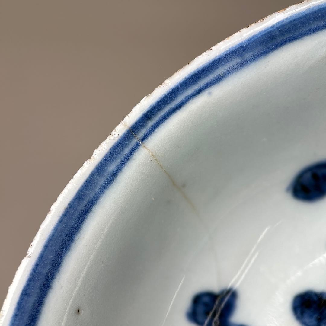 白磁　染付　李朝　朝鮮陶器　古伊万里　染付鉢　アンティーク白磁　古玩　１客