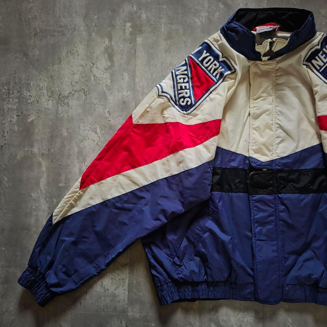 激レア90sNHL APEX ONE ナイロンジャケットNYレンジャーズXL古着