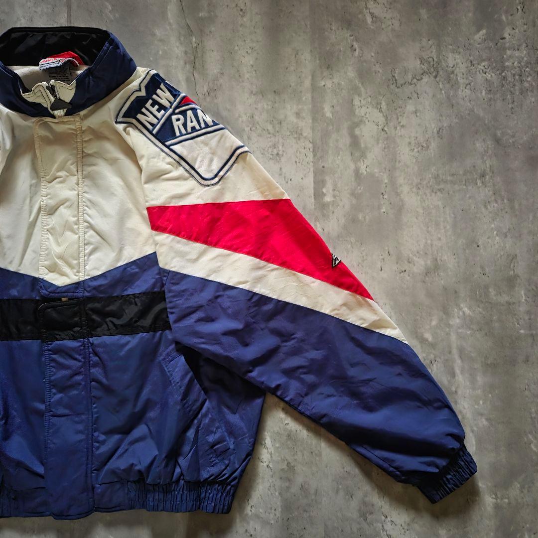 激レア90sNHL APEX ONE ナイロンジャケットNYレンジャーズXL古着