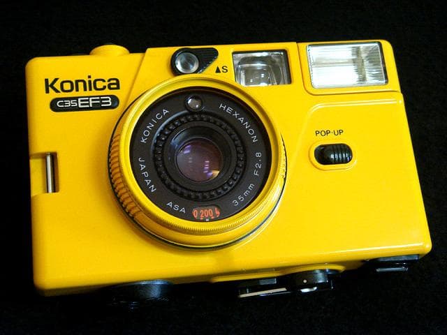 撮影可 コニカ C35 EF3 黄 konica c35 ef3 フィルムカメラ