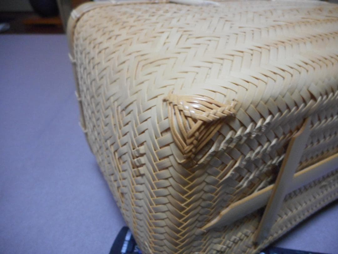 【竹細工】桝網代編み白竹のバッグ