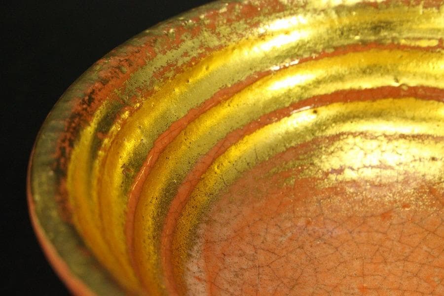 茶道具 赤楽鳴台 茶碗 金銀一双 抹茶碗 和楽造 共箱 927