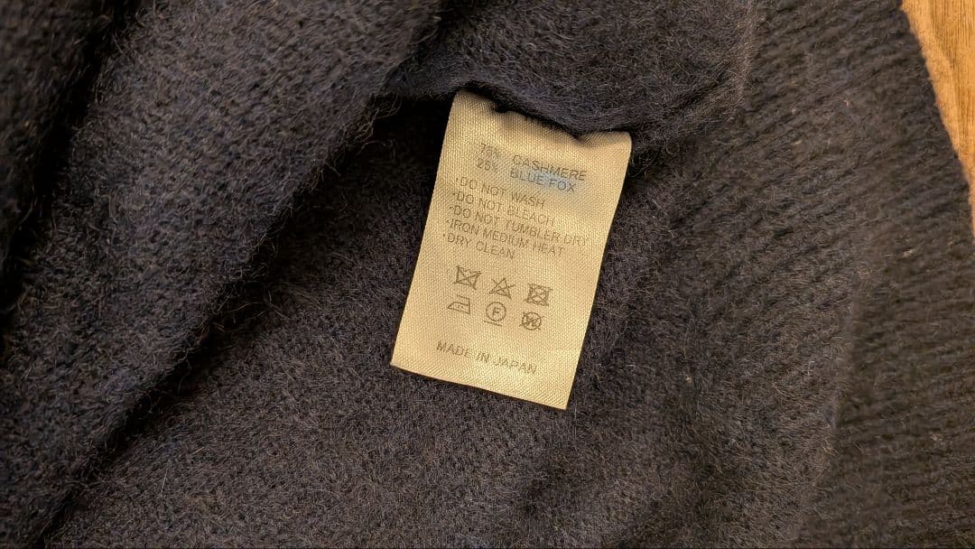 【美品タグ付】YINDIGO AM カシミヤ×ブルーフォックス ネイビー
