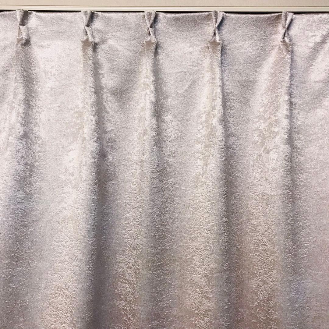 遮光カーテン　幅135cm×丈240cm2枚 シルバー
